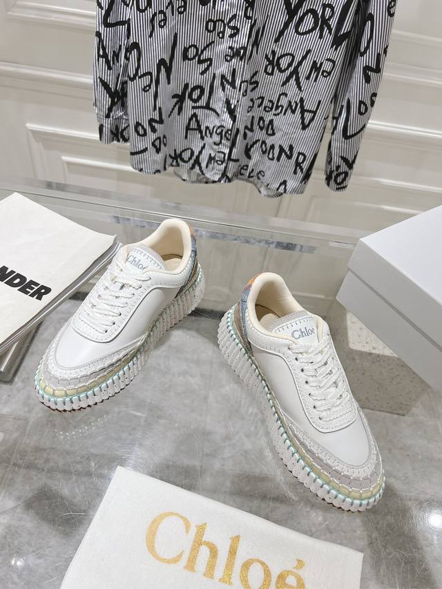 出厂 顶级版本 蔻依chloe克洛伊2024最新版面nama Sneaker彩虹系列 网面 拼色 休闲 运动鞋 原版购入开发 做货 孙怡宋茜明星同款、原材料是可