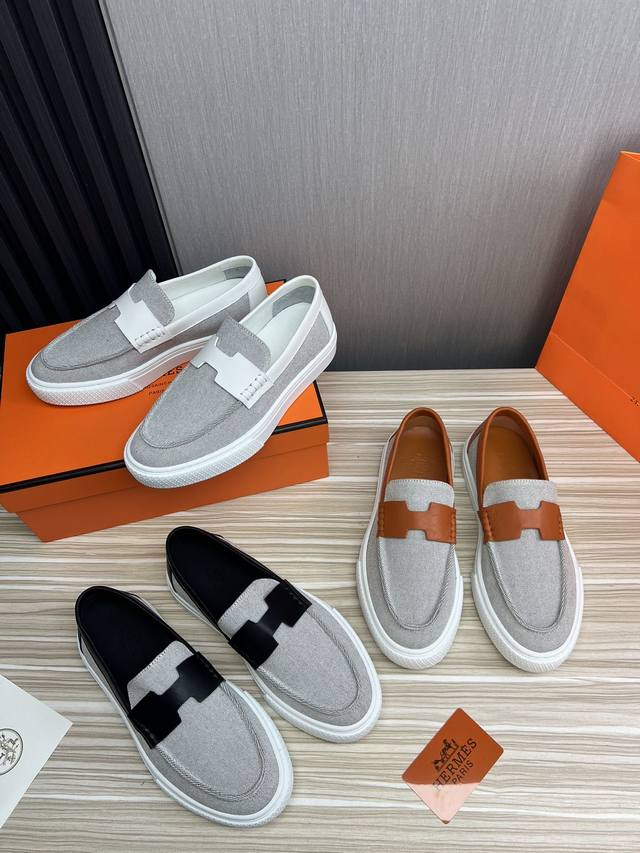 工厂价 男鞋加10 Hermes Parfums 爱马仕.高端精品 Size：38-45 男鞋38.45订做不退换 爱马仕.男士休闲驾车，官网同步新品，全新升级