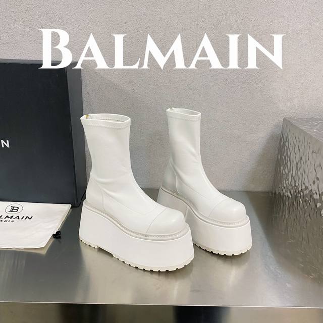 出厂价 Balmain 巴尔曼 独家首发 巴尔曼 秋冬季最新款皮革厚底短靴 重工打造，法国代购原版回来，历经数月全部私模打造，确保所有用料、材质、制作工艺与原版