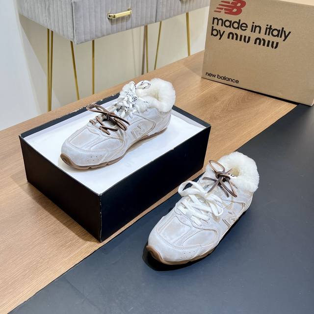 顶级版本 女 ；男码40 缪缪miumiu X New Balance Nb530擦色 做旧 联名系列运动鞋、跑步鞋。 原版购入开发 做货 经典nb530联名新