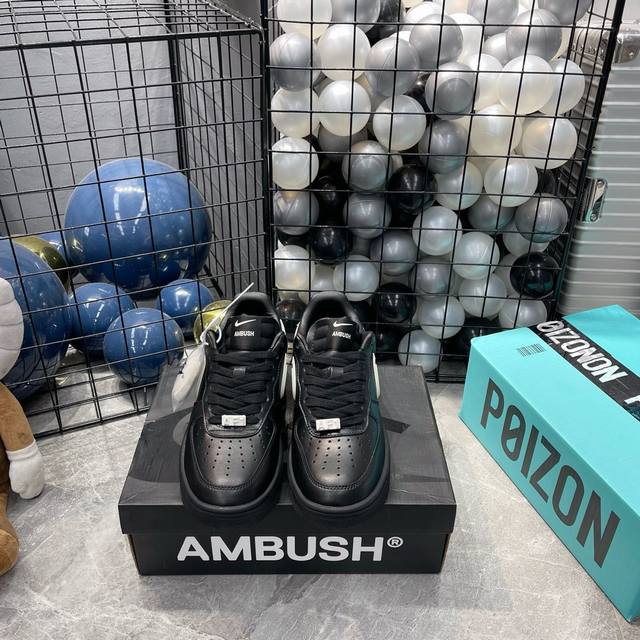 出厂 大厂出品 Ambush X Nk Air Force 1'07 Low 空军联名合作款低帮休闲板鞋 经典复古风格 大勾 大飞勾 黑色 36 36.5 37