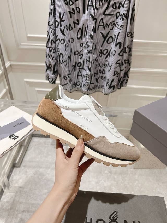 Hogan P: 情侣款,Size:女35-40.男39-44 .45定做 Hogan 霍根新款671系列 情侣 阿甘 休闲鞋运动鞋 沿边极度富有层次感，再加上