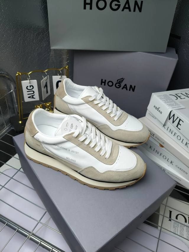 Hogan P: 情侣款,Size:女35-40.男39-44 .45定做 Hogan 霍根新款671系列 情侣 阿甘 休闲鞋运动鞋 沿边极度富有层次感，再加上