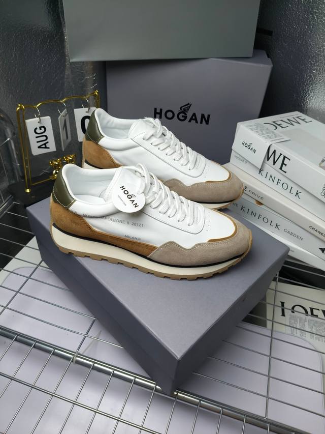 Hogan P: 情侣款,Size:女35-40.男39-44 .45定做 Hogan 霍根新款671系列 情侣 阿甘 休闲鞋运动鞋 沿边极度富有层次感，再加上